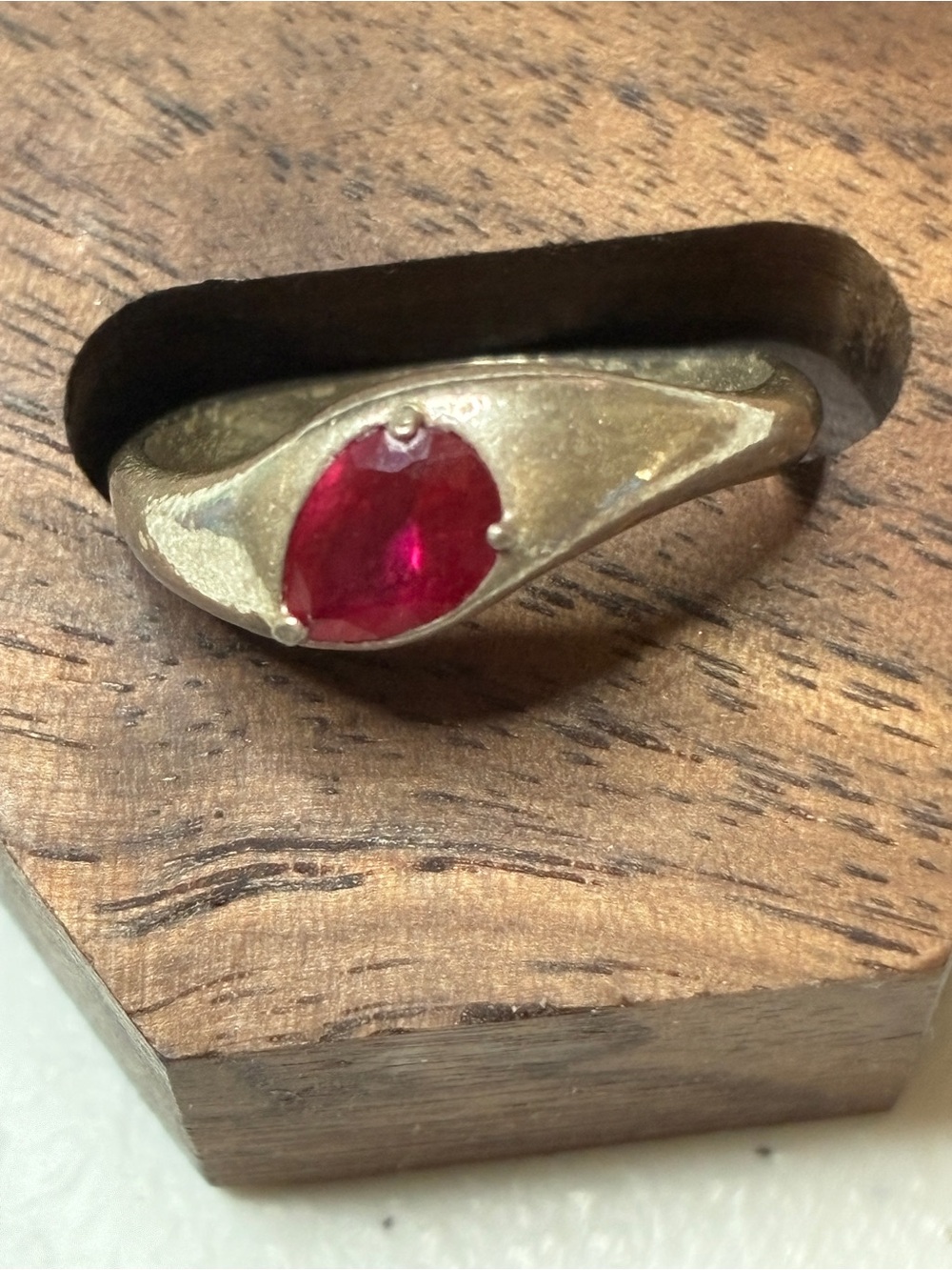 Silpada Sterling silver Women’s Ring with Red Teardrop Gemstone, 8